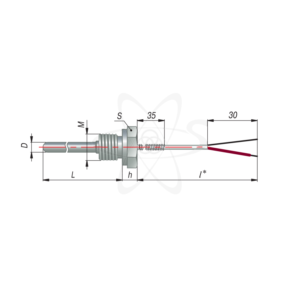 ДТПК054-00.60/3 (ТХА, L=60мм, каб.3м d=6мм, -40+400С)