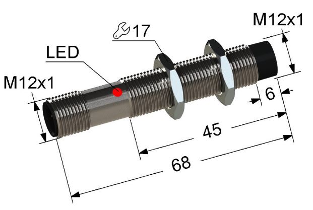 Индуктивный датчик PS2-12M68-8N11-С4 (PNP.NO)