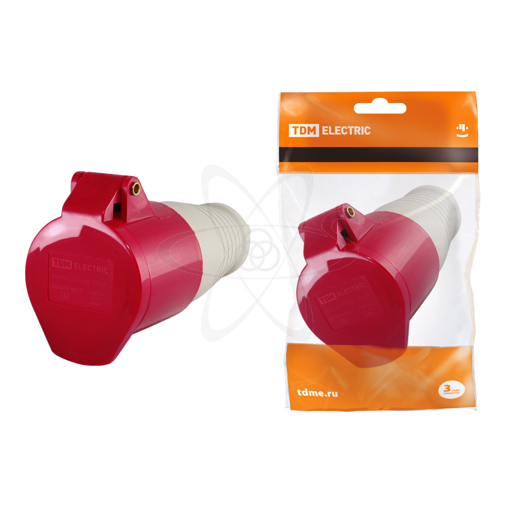 Розетка 224 3P+PE 32А 380В IP44