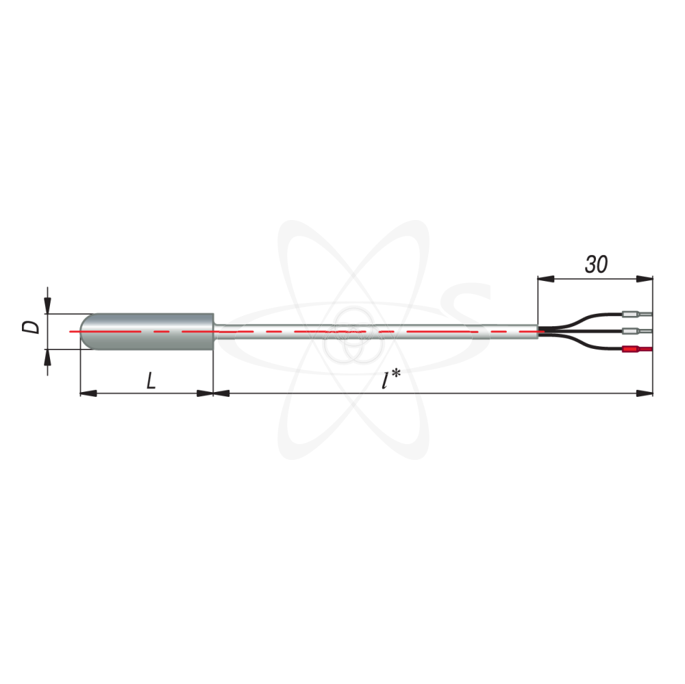 ДТС014-РТ1000.А3.25/1(Pt1000, L=25мм, каб. 1м, d=5мм, -50+250С)